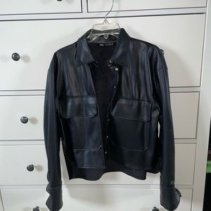 Zara leather shacket